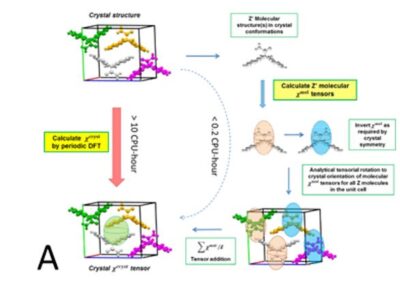 Magnetic, optical and thermodynamic properties of organic polymorphs from periodic DFT-D calculations